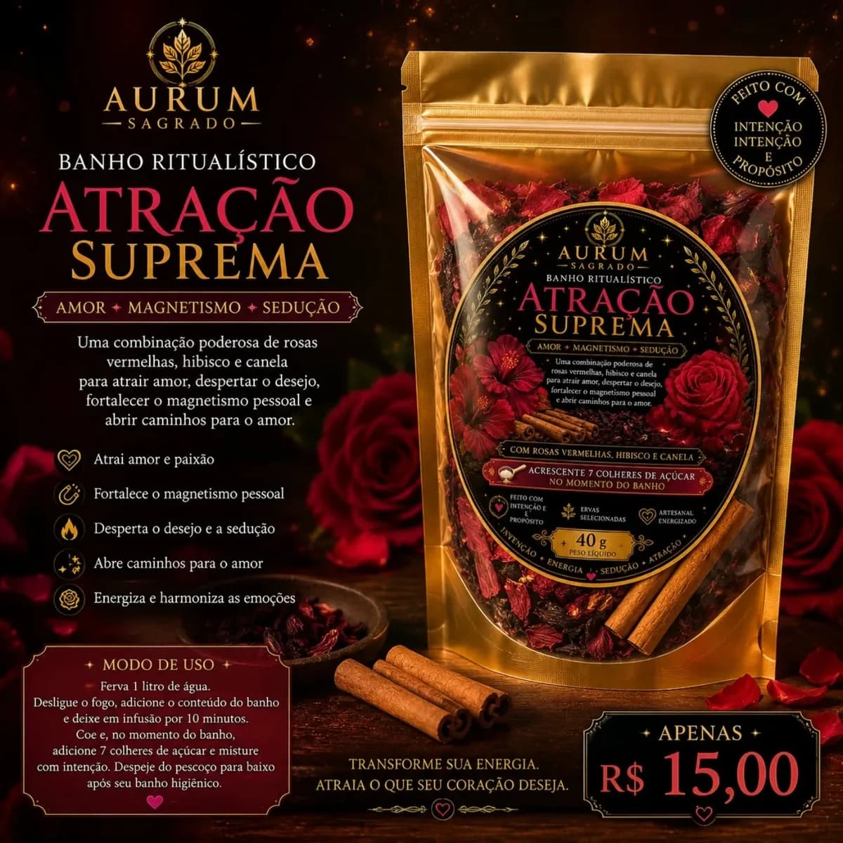 Banho Ritualístico Atração Suprema