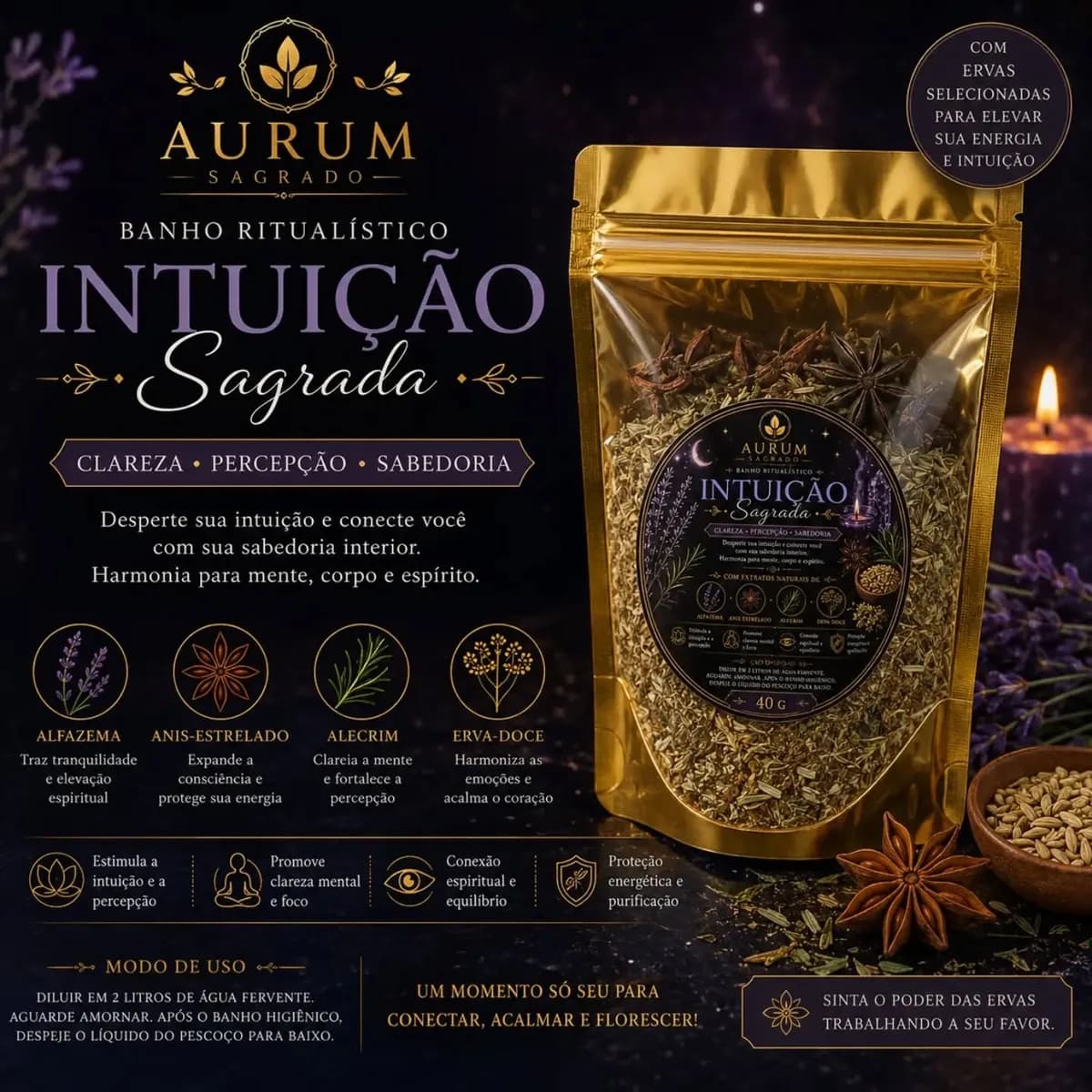 Banho Ritualístico Intuição Sagrada