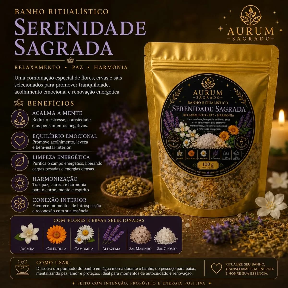 Banho Ritualístico Serenidade Sagrada