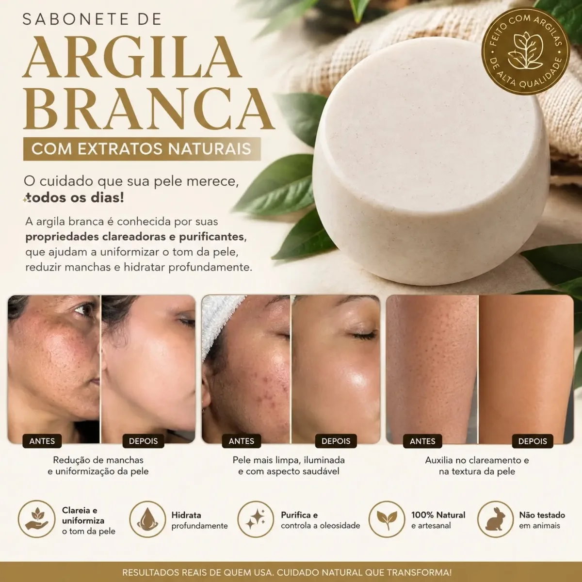 Sabonete de Argila Branca