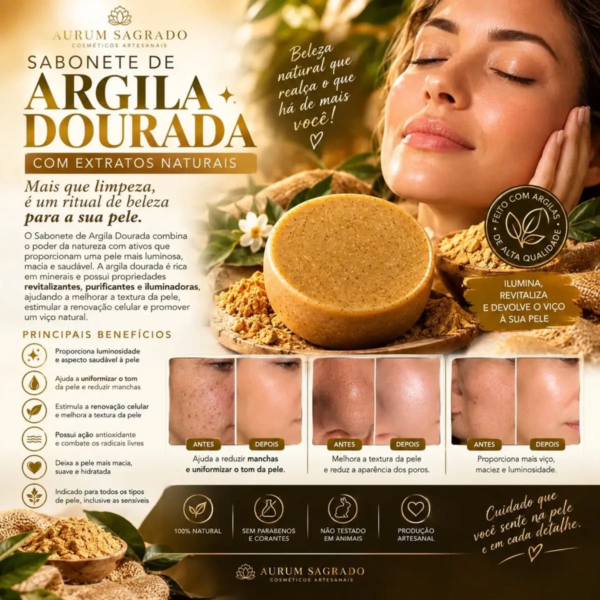 Sabonete de Argila Dourada