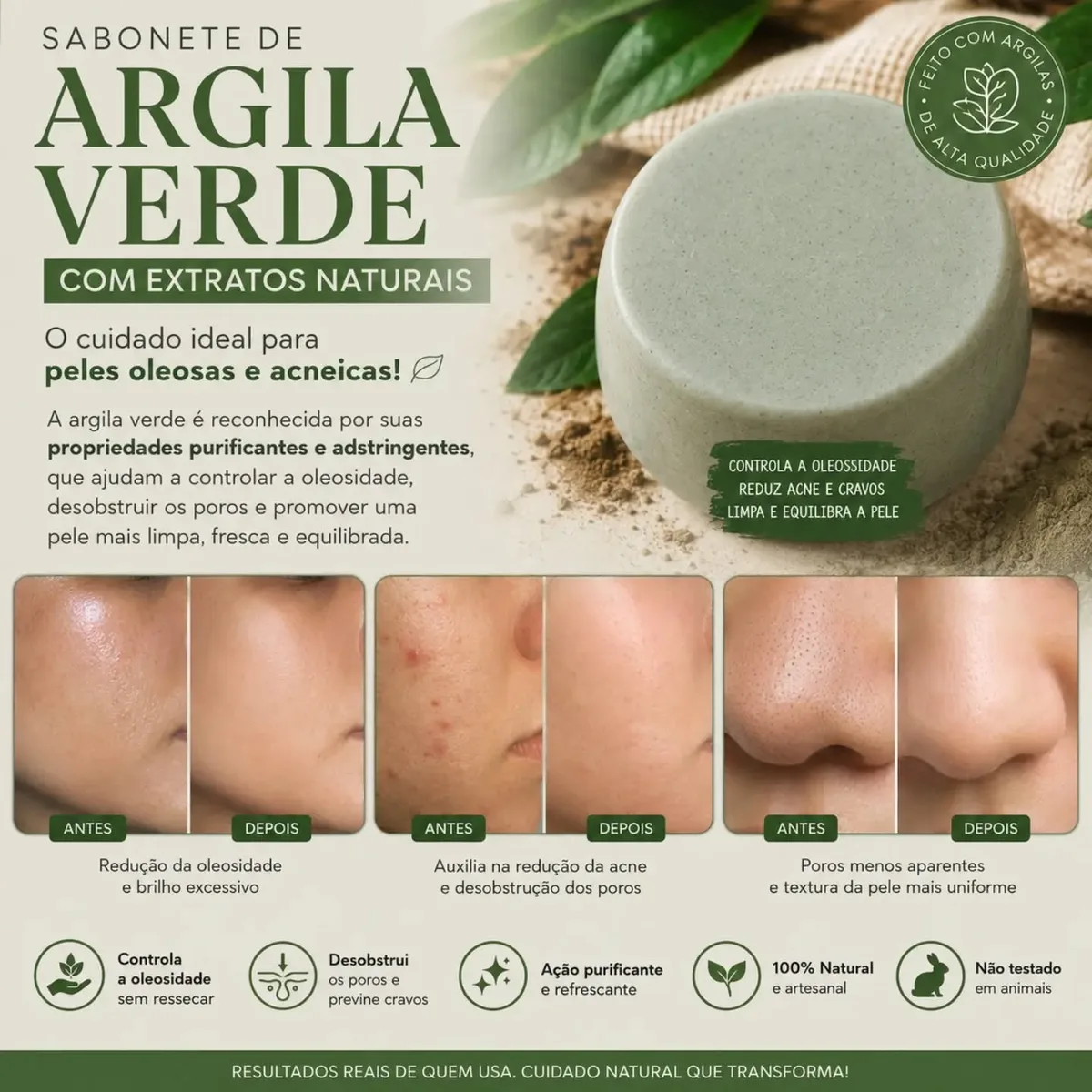 Sabonete de Argila Verde