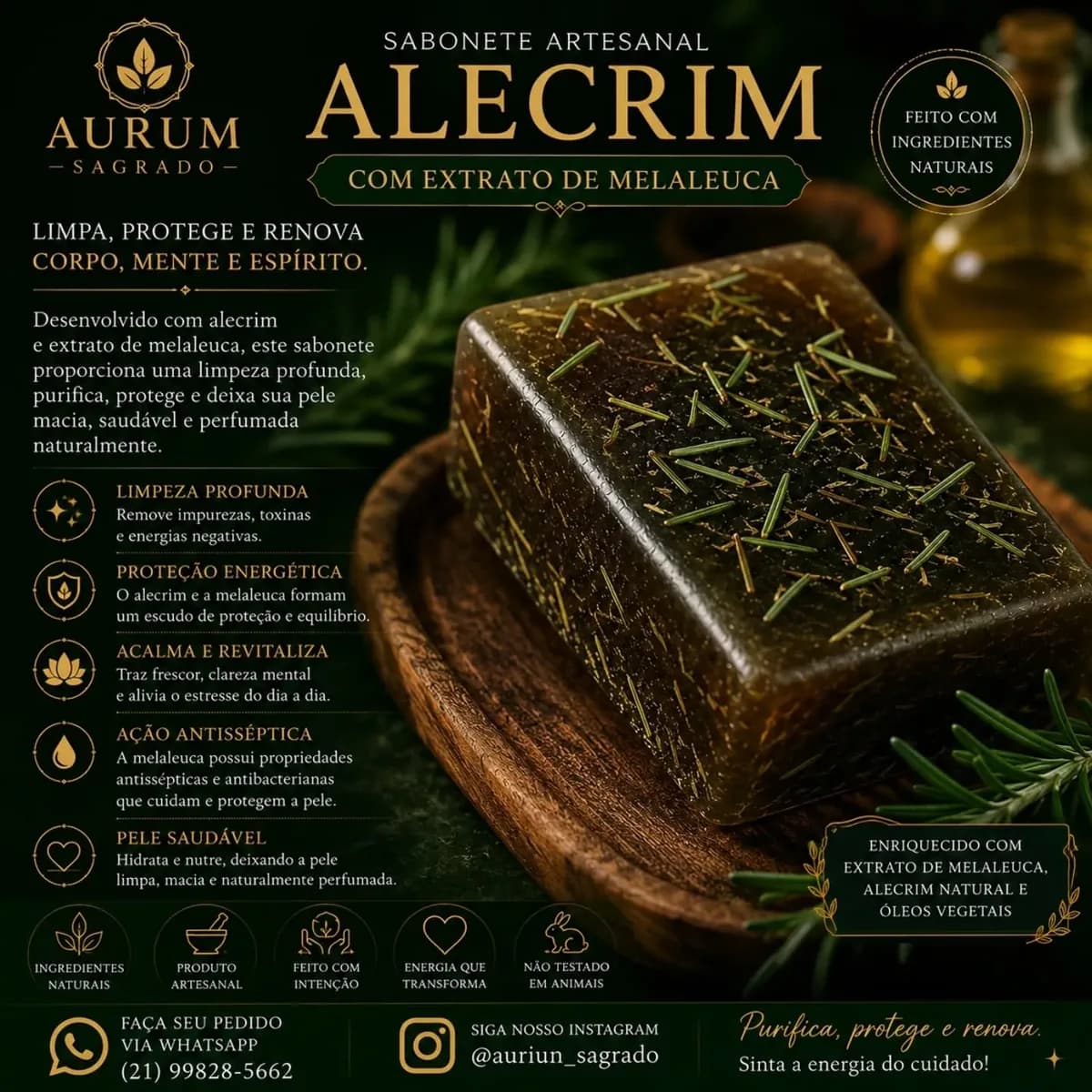 Sabonete de Alecrim com Melaleuca